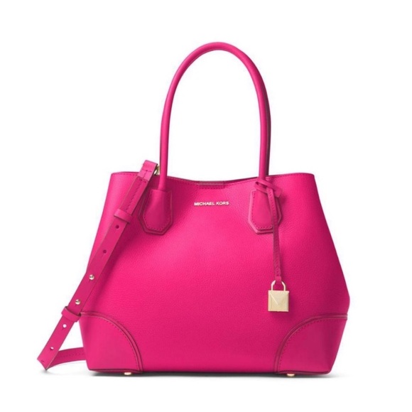 Michael Kors Mercer Satchel bag pink purse tote - Picture 2 of 8